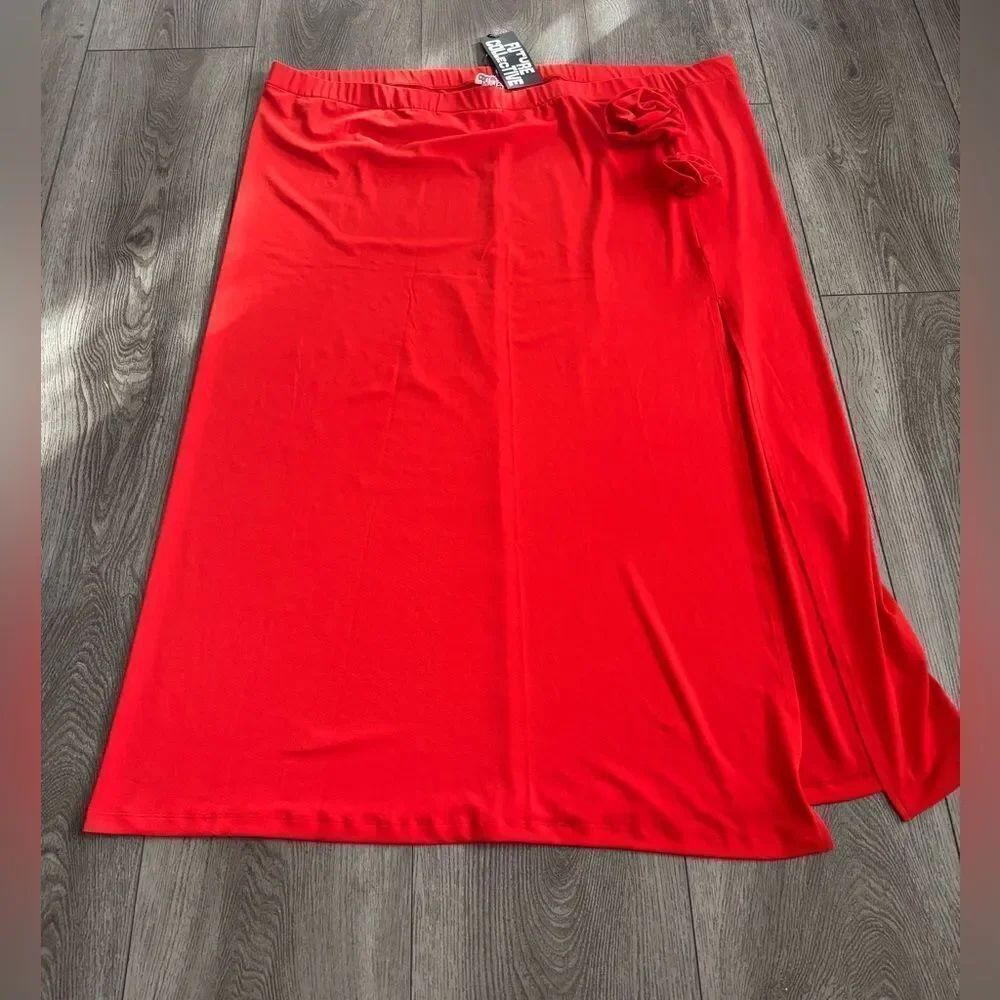 Future collective Elegant Red Skirt